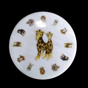 Rather Charming Giraffe Lid Coaster for Mug Fine Bone China Zoo Animals